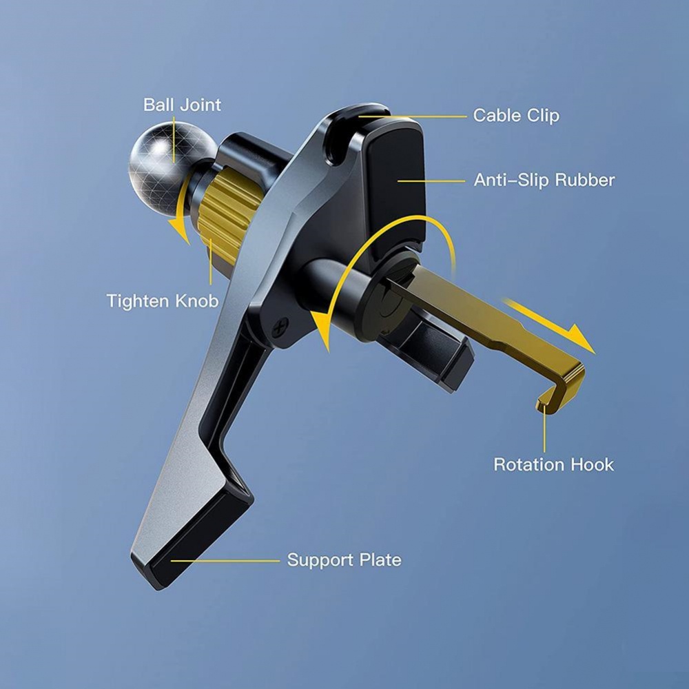 1 Giá Đỡ Điện Thoại Màu Đen Gắn Khe Điều Hòa Xe Hơi
