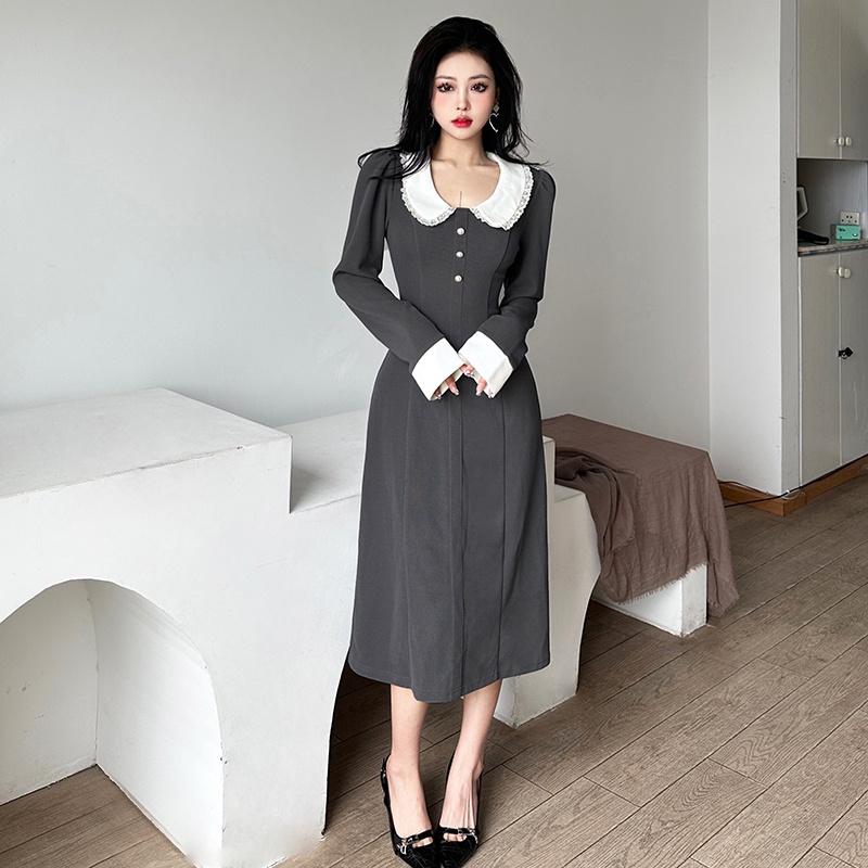 Weird Puss Đầm Chữ A Xếp Ly Cổ Điển Kiểu Pháp Phát Triển Trí Tuệ Feminine Decent And Dignified Dự Tiệc Tối Cho Nữ
