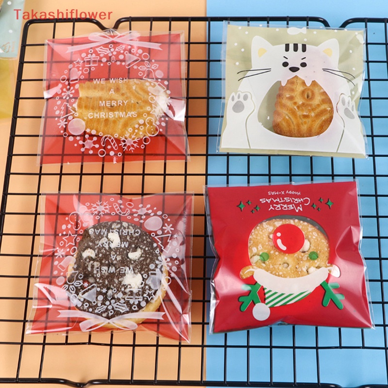 Set 100 Túi Đựng Bánh Kẹo Tự Dính Họa Tiết Hoạt Hình Dễ Thương
