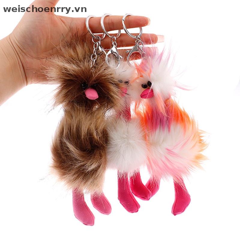 Móc Khóa Hình Chim Hồng Hạc Nhồi Bông Nhiều Màu Dễ Thương