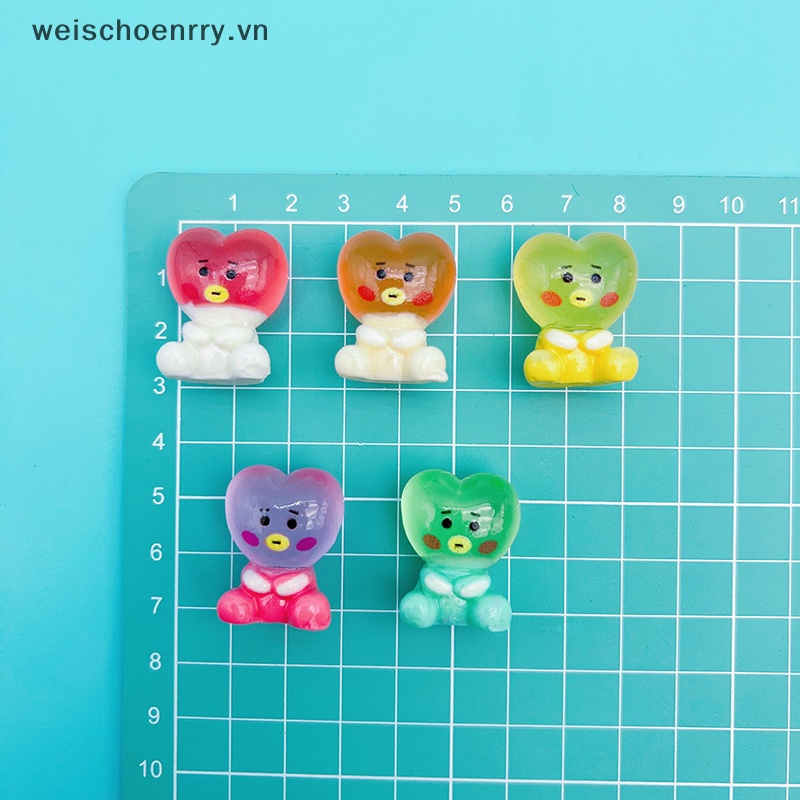 Set 2 Tượng Trái Tim Người Ngoài Hành Tinh Bằng Nhựa Resin Phát Quang Trang Trí Tiểu C