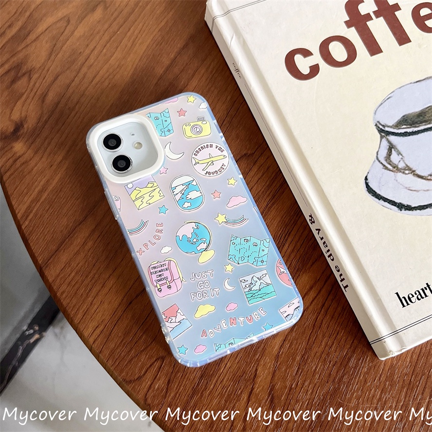 Ốp Điện Thoại Silicon Mềm Họa Tiết Hoạt Hình Màu Gradient Cho iPhone 14 13 12 11 Pro Max X XR Xs Max 6 7 8 Plus