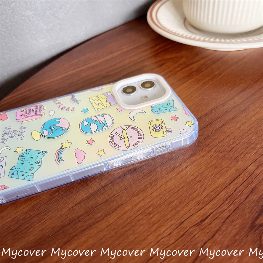 Ốp Điện Thoại Silicon Mềm Họa Tiết Hoạt Hình Màu Gradient Cho iPhone 14 13 12 11 Pro Max X XR Xs Max 6 7 8 Plus