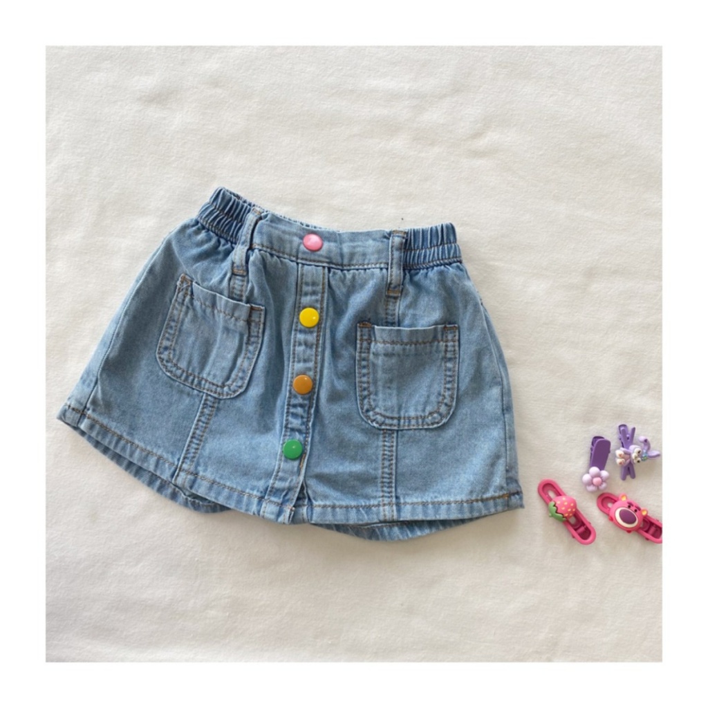 Bộ Đồ Áo Thun Tay Ngắn Phối Quần Short Denim Thoáng Khí Thời Trang Mùa Hè Cho Bé Gái