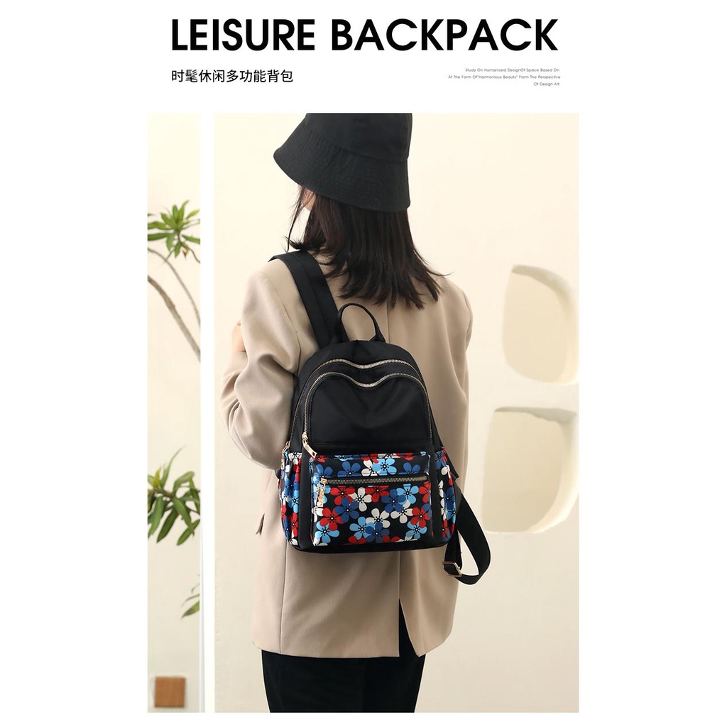 Ba Lô Du Lịch Bằng Vải Oxford Siêu Nhẹ In Họa Tiết Thổ Cẩm Thời Trang 2023 Cho Nữ