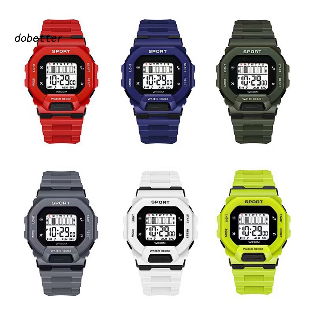 &lt; Dobetter &gt; Đồng Hồ Đeo Tay Kỹ Thuật Số LED Màn Hình Lớn Thoải Mái Chống Thấm Nước Đa Năng Có Thể Điều Chỉnh Mặ