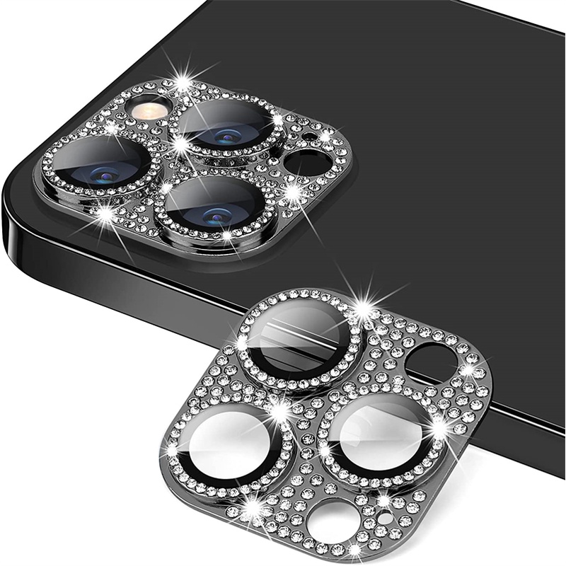 Miếng bảo vệ camera điện thoại đính đá 3D thích hợp cho iPhone 11 12 13 14 Pro Max Plus 12 Mini 14Pro 13Pro
