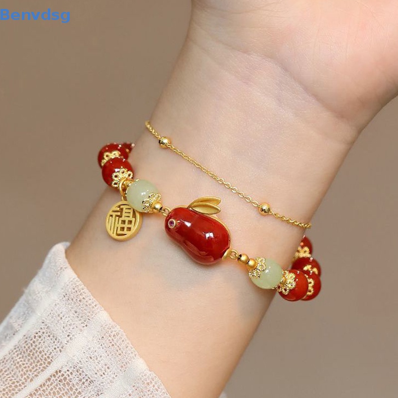 Benvdsg > Vòng Tay Hai Lớp Mặt Hình Thỏ Dễ Thương Vintage Làm Quà Tặng May Mắn Cho Nữ