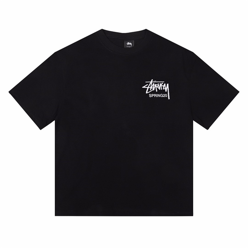 Stussy Áo Thun Ngắn Tay Dáng Rộng In Hoa Giản Dị Thời Trang Dành Cho Nữ Và Nam