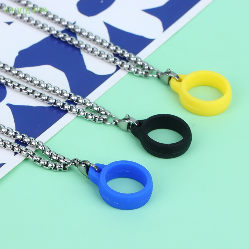 Dây Đeo Cổ Bằng Silicone Phối Vòng Kim Loại Tiện Dụng