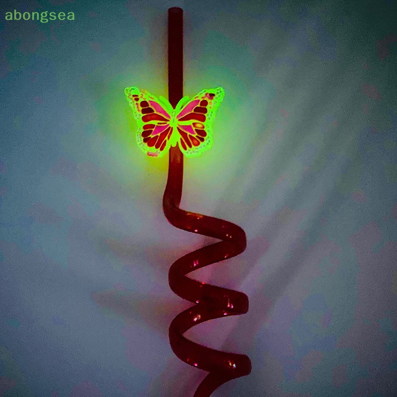 Abongsea Ống Hút Hình Bướm Có Đèn Ngủ Sáng Tạo Trang Trí Tiệc