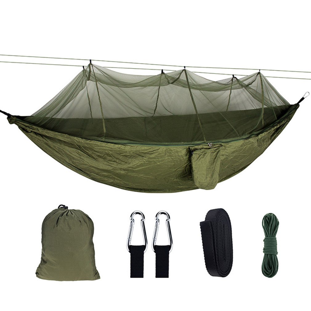 Double 210T Nylon Outdoor Mosquito-Proof Camping Hammock Breathable Anti-Mosquito Durable [Q/2]
