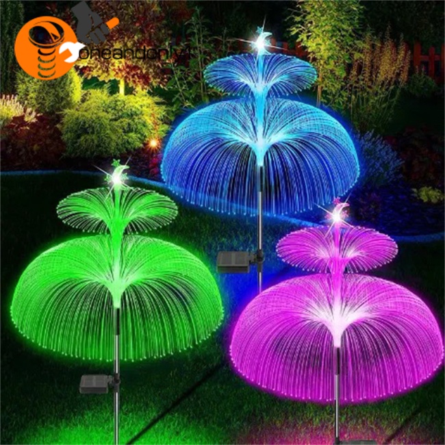 Dây Đèn Sợi Quang Hai Lớp Trang Trí Lối Đi Sân Vườn Sử Dụng Năng Lượng Mặt Trời