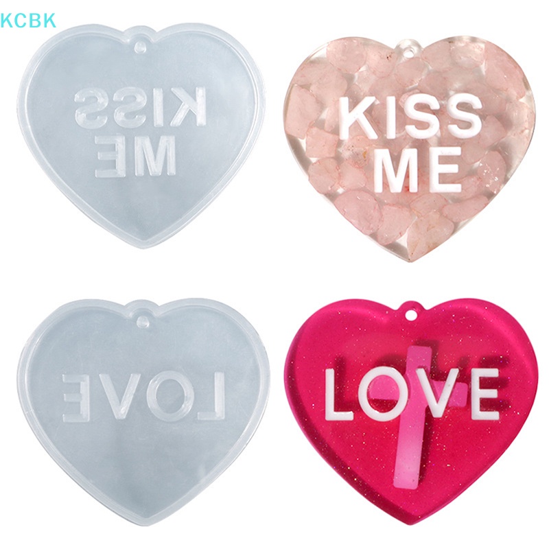 Khuôn Silicone Làm Móc Khóa Handmade Hình Trái Tim Kiss Me