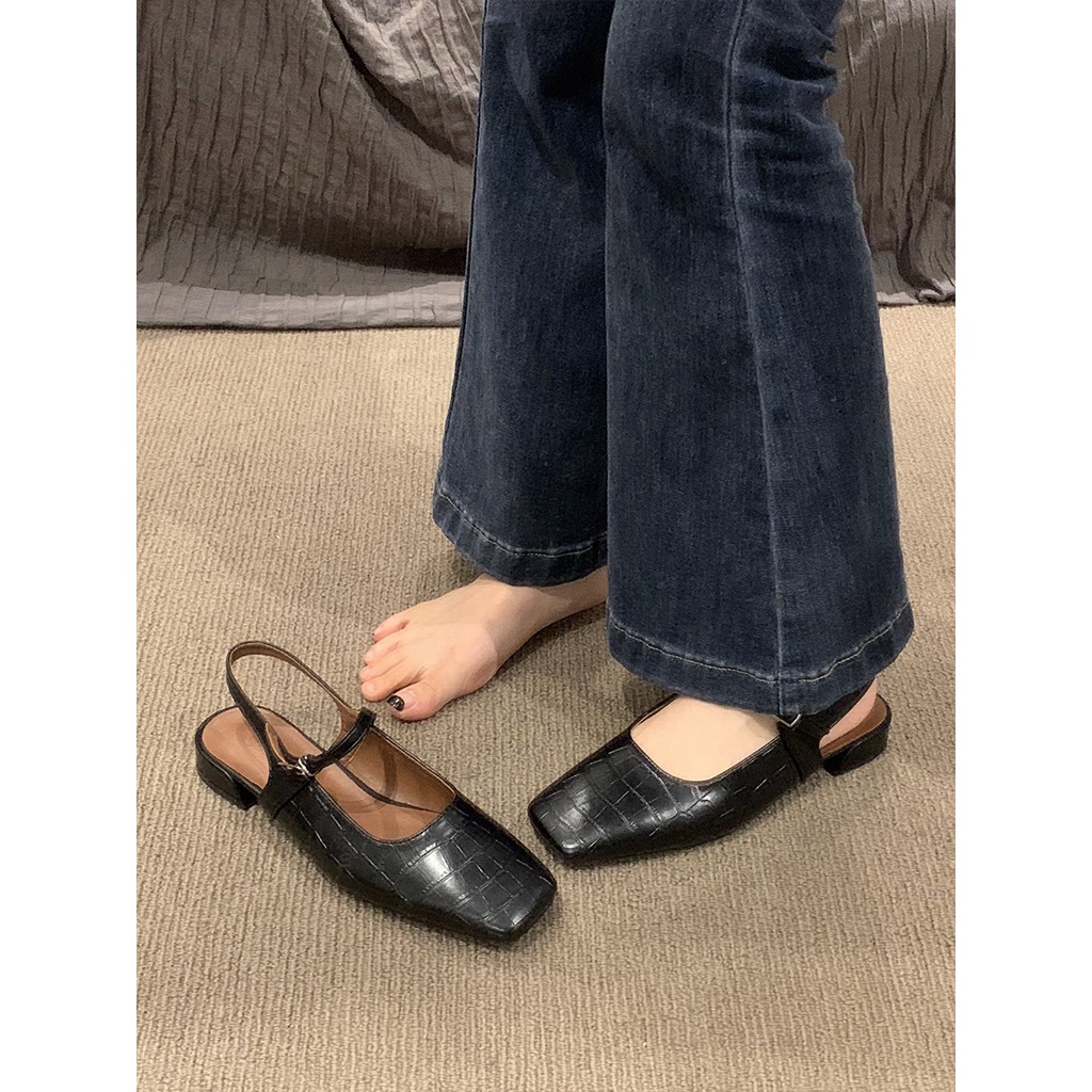 Giày Búp Bê Mũi Vuông Đế Bằng Phong Cách Pháp Thời Trang Xuân Hè Hàng Mới 2023 Dành Cho Bạn Nữ