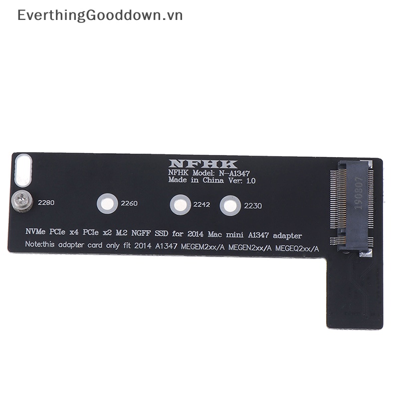 Everthinggooddown PCI-Ex4 M.2 NGFF NVME AHCI SSD adapter Cho 2014macbook mini A1347 vn