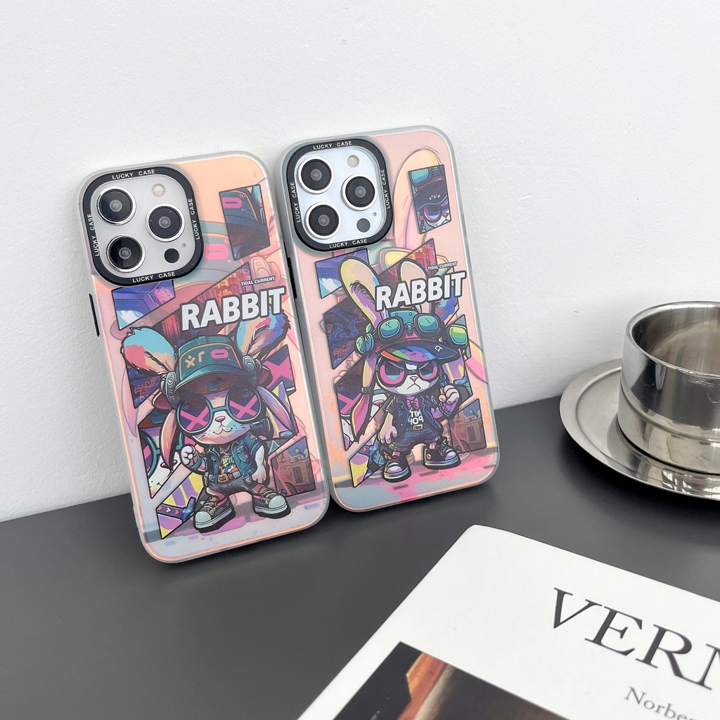 Ốp Điện Thoại TPU Dẻo Trong Suốt Họa Tiết Chú Thỏ Thời Trang Cho iPhone 14 13 12 11 PRO MAX