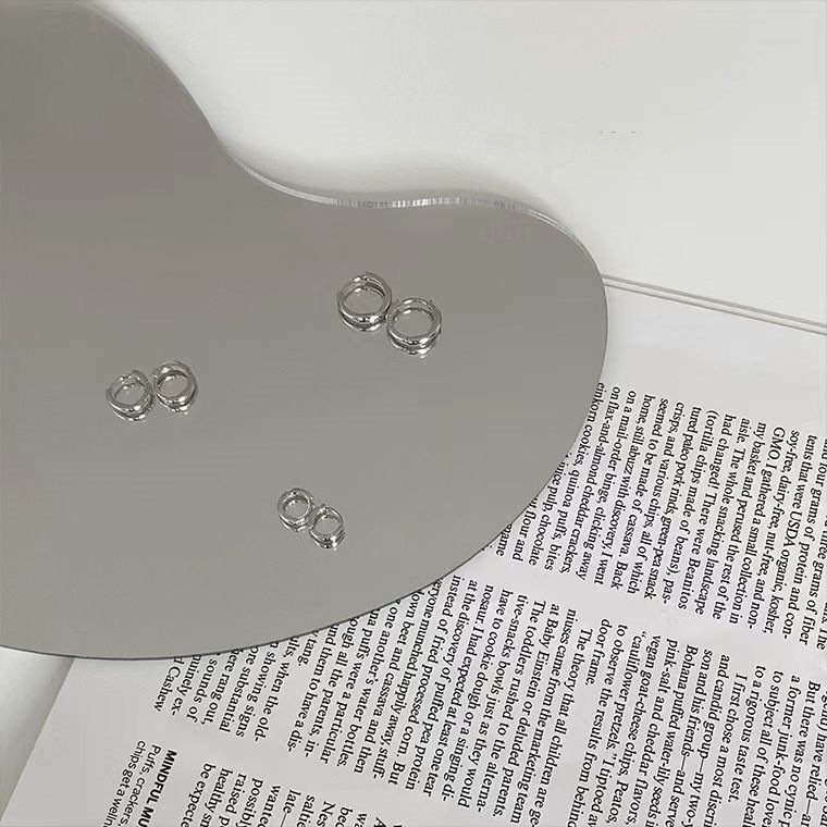 Bông Tai Mạ Bạc 925 Hình Tròn Trơn Đơn Giản Xinh Xắn Dành Cho Cặp Đôi