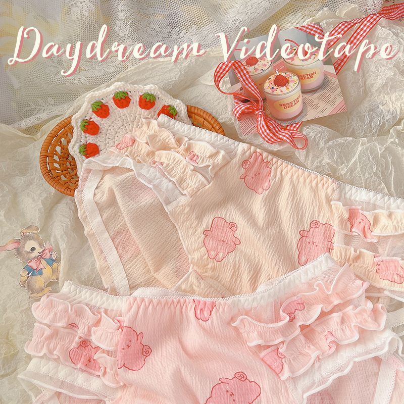 Quần Lót Đáy Cotton Mềm Mại Thoải Mái Họa Tiết Thỏ Hoạt Hình Nhật Bản Đáng Yêu Cho Bé Gái