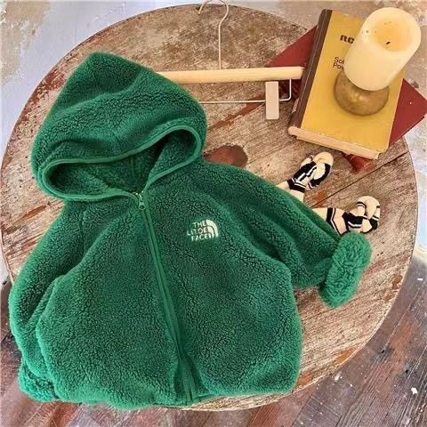 Áo Khoác Len Lông Cừu San Hô Giữ Ấm Phong Cách Phương Tây Thời Trang Thu Đông Cho Bé Trai Và Gái