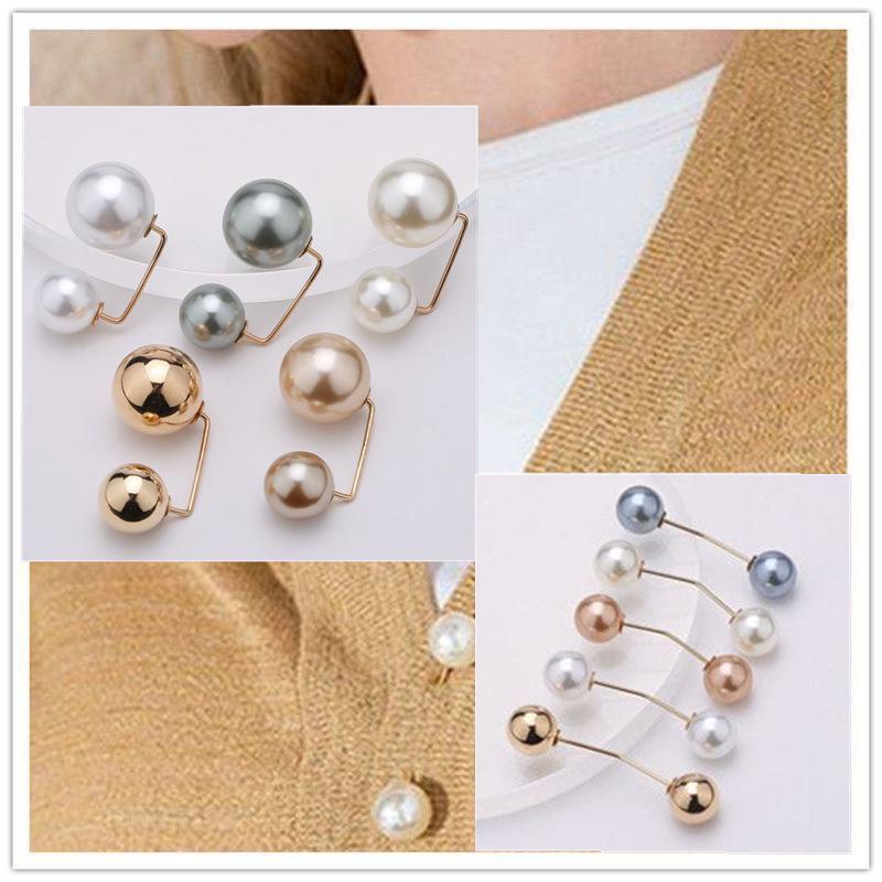 Ghim Cài Áo / Váy / Áo Cardigan Đính Ngọc Trai Chống Chói Chống Chói Chuyên Dùng Cho Nữ