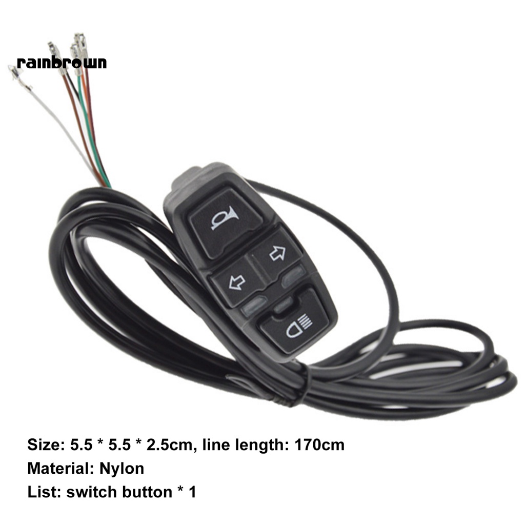 &lt; Rainbrown &gt; Công Tắc Ba Trong Một Dễ Dàng Cài Đặt Gắn Tay Lái Xe Đạp Điện / Scooter