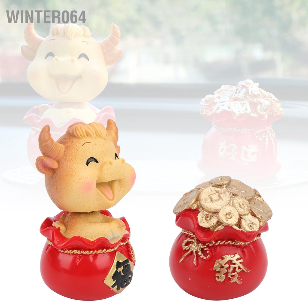 Winter064 Nhựa Vật Trang Trí Dễ Thương Bộ Sưu Tập Tài Lộc Bảng Điều Khiển Ô Tô Đa Năng Cho Nội Thất Xe Hơi