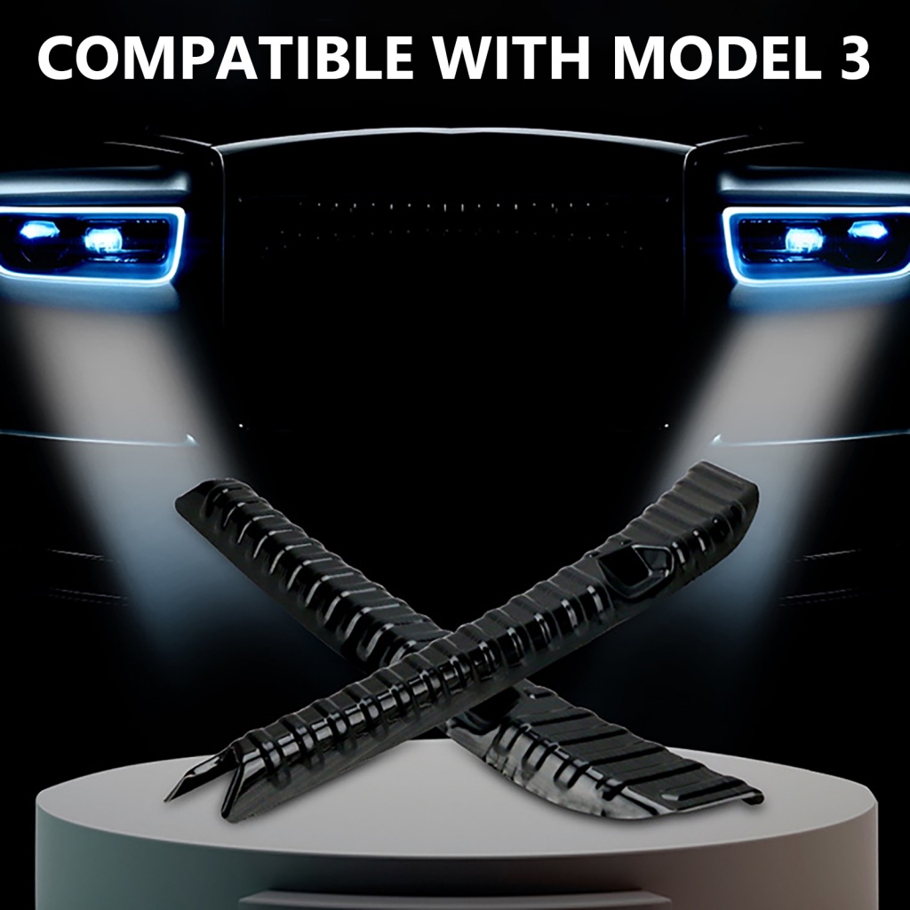 Bộ 2 Tấm Chắn Bảo Vệ Hai Mặt Bằng Thép Không Gỉ Chống Trầy Cho Tesla Model3 2019-2021