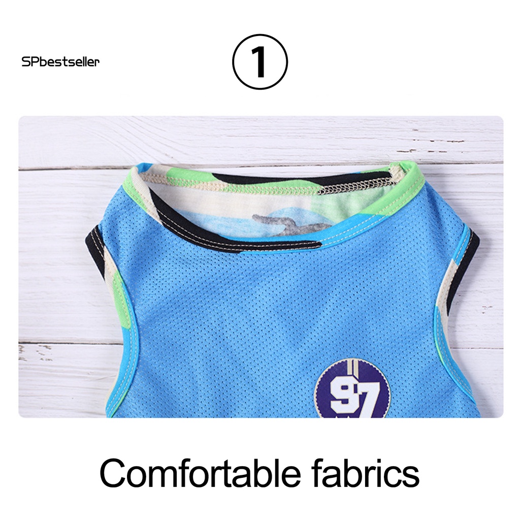 Áo Thun Không Tay Thoáng Khí Phối Màu Tương Phản Dành Cho Thú Cưng