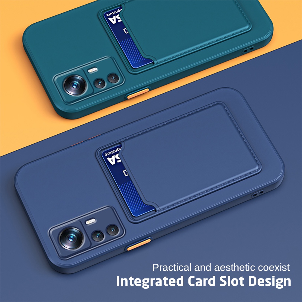 Ốp Điện Thoại Silicon Mềm Màu Kẹo Có Ngăn Đựng Thẻ Cho Xiaomi 12t Pro Xiomi Xiaomy Mi12t Mi 12t 12 T Pro 11 Lite