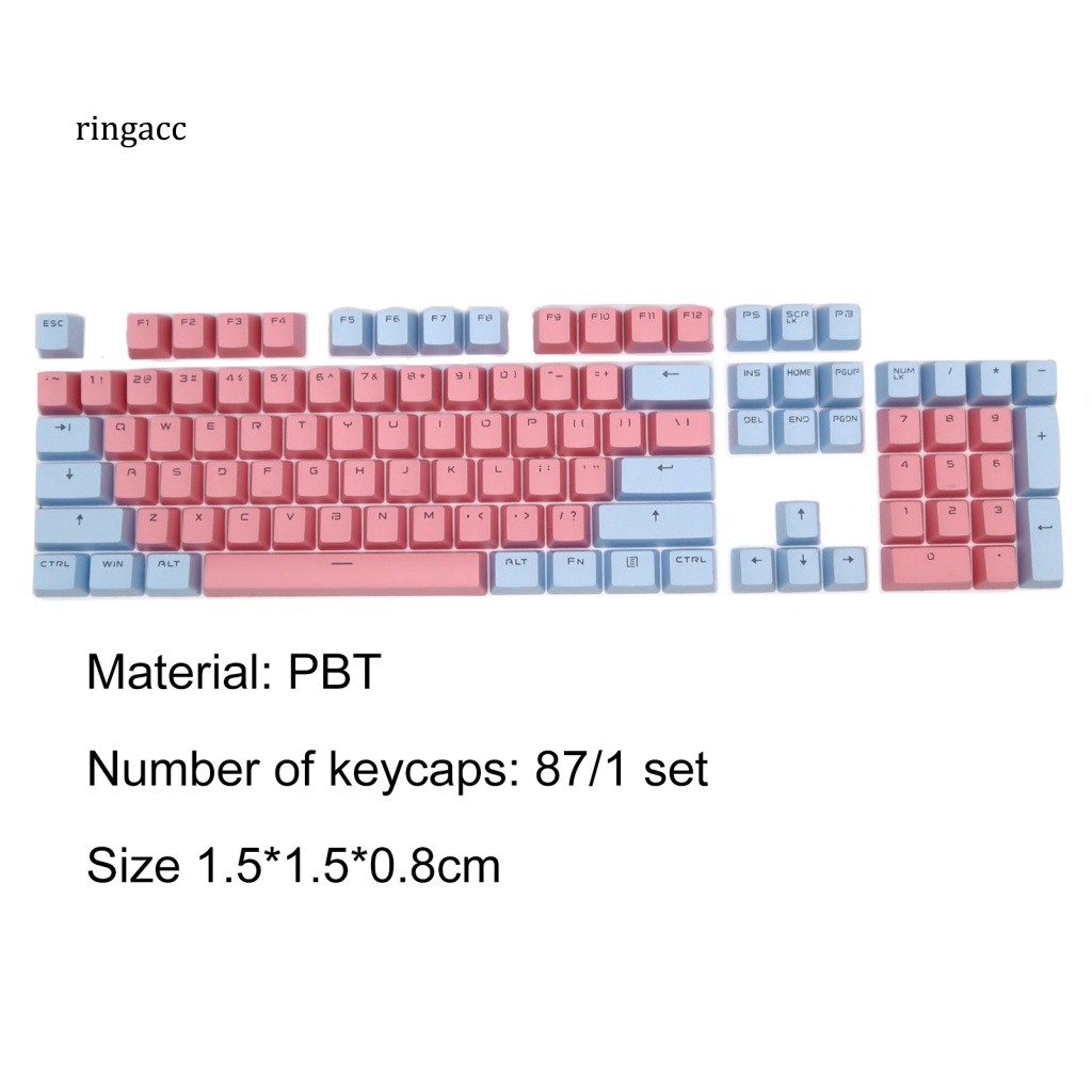 Bàn Phím Cơ RGA 87 Phím PBT Có Đèn Nền Màu Sắc Tương Phản Thay Thế Tiện Dụng Cho Máy Tính
