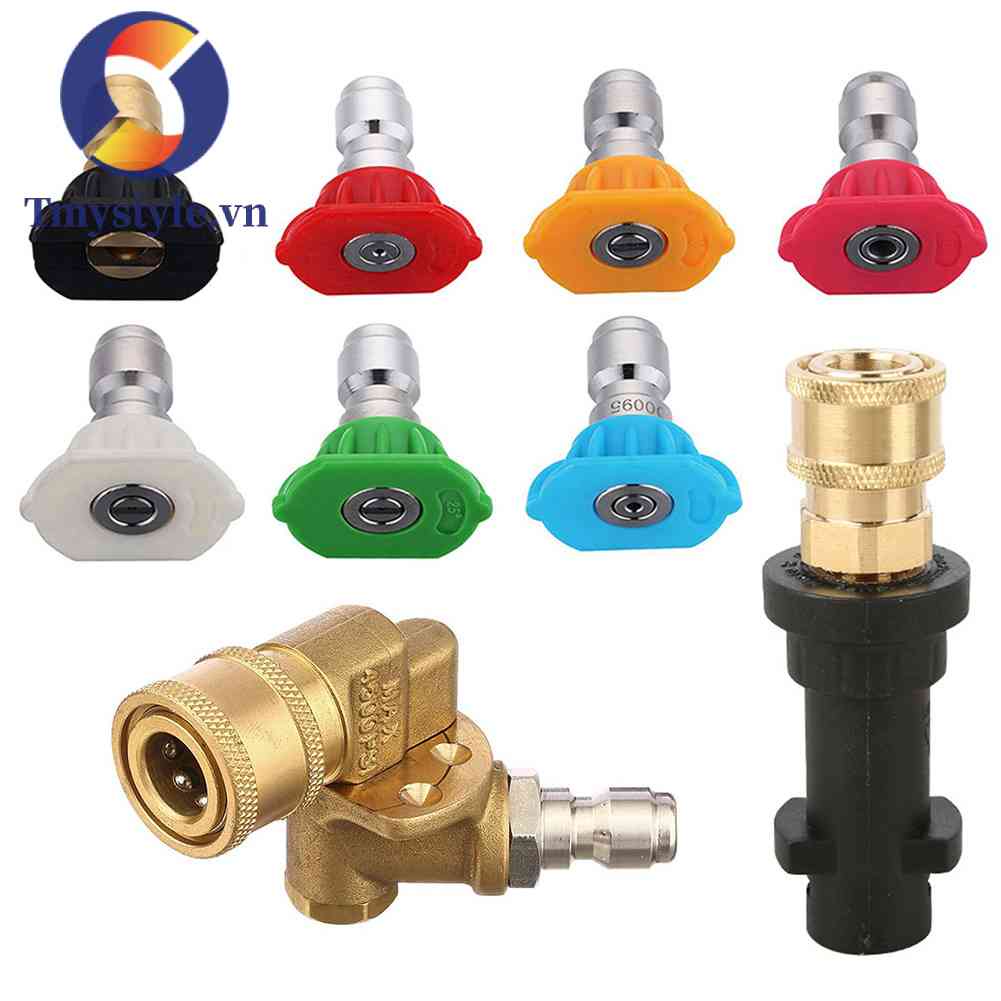 Đầu Nối Áp Suất + 7 Đầu Phun Cho Karcher K2 K3 K4 K5 K6 K7