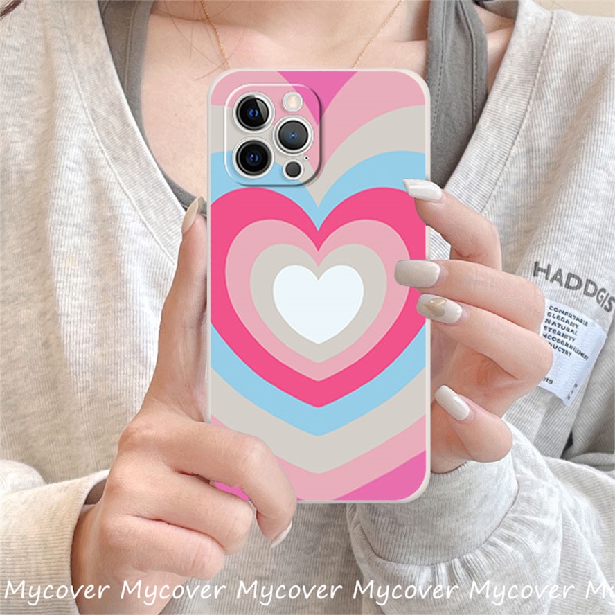 Ốp Điện Thoại Silicon Mềm Họa Tiết Cầu Vồng Màu Gradient Cho iPhone 11 13 12 14 Pro Max X XR Xs Max 6 7 8 Plus