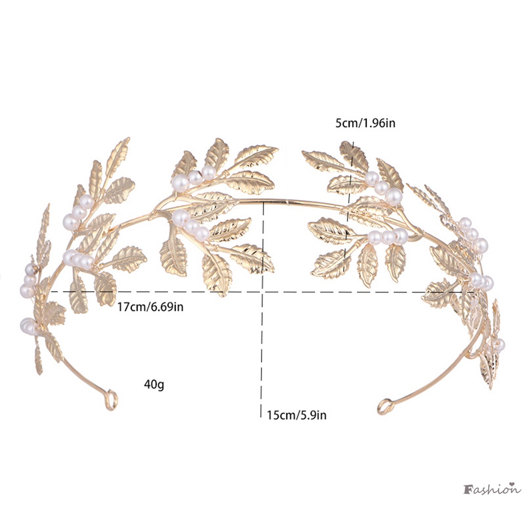 Băng Đô Cài Tóc Hình Vương Miện Đính Ngọc Trai Sang Trọng