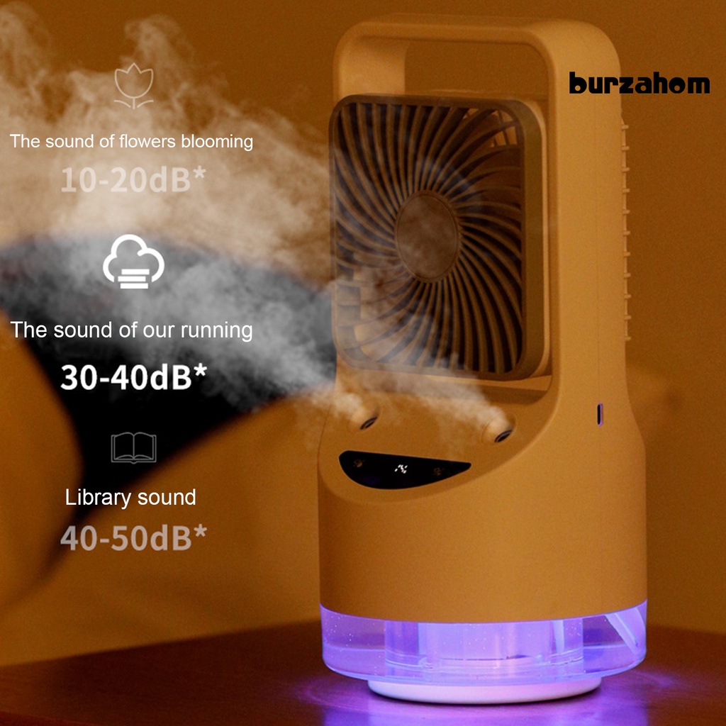 Quạt Điều Hòa Không Khí 4000mAh 3 Tốc Độ Đầu Lắc Có Màn Hình LED Mini Có Thể Điều Chỉnh Và Sạc Lại Cho Gia Đình