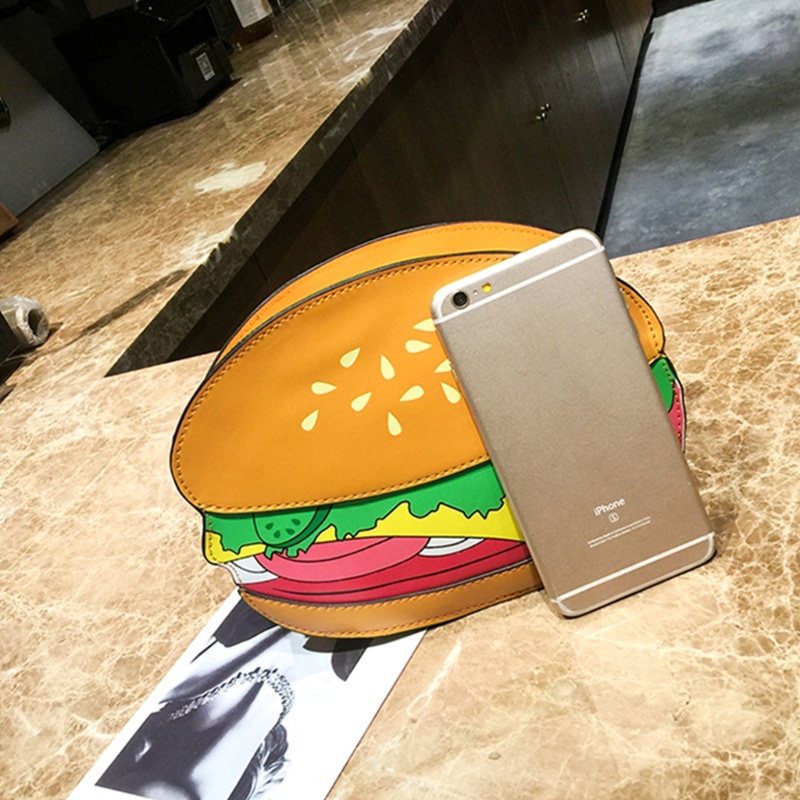 Túi Đeo Chéo Vai Hình Khoai Tây Chiên / Hamburger Hoạt Hình Dành Cho Nữ