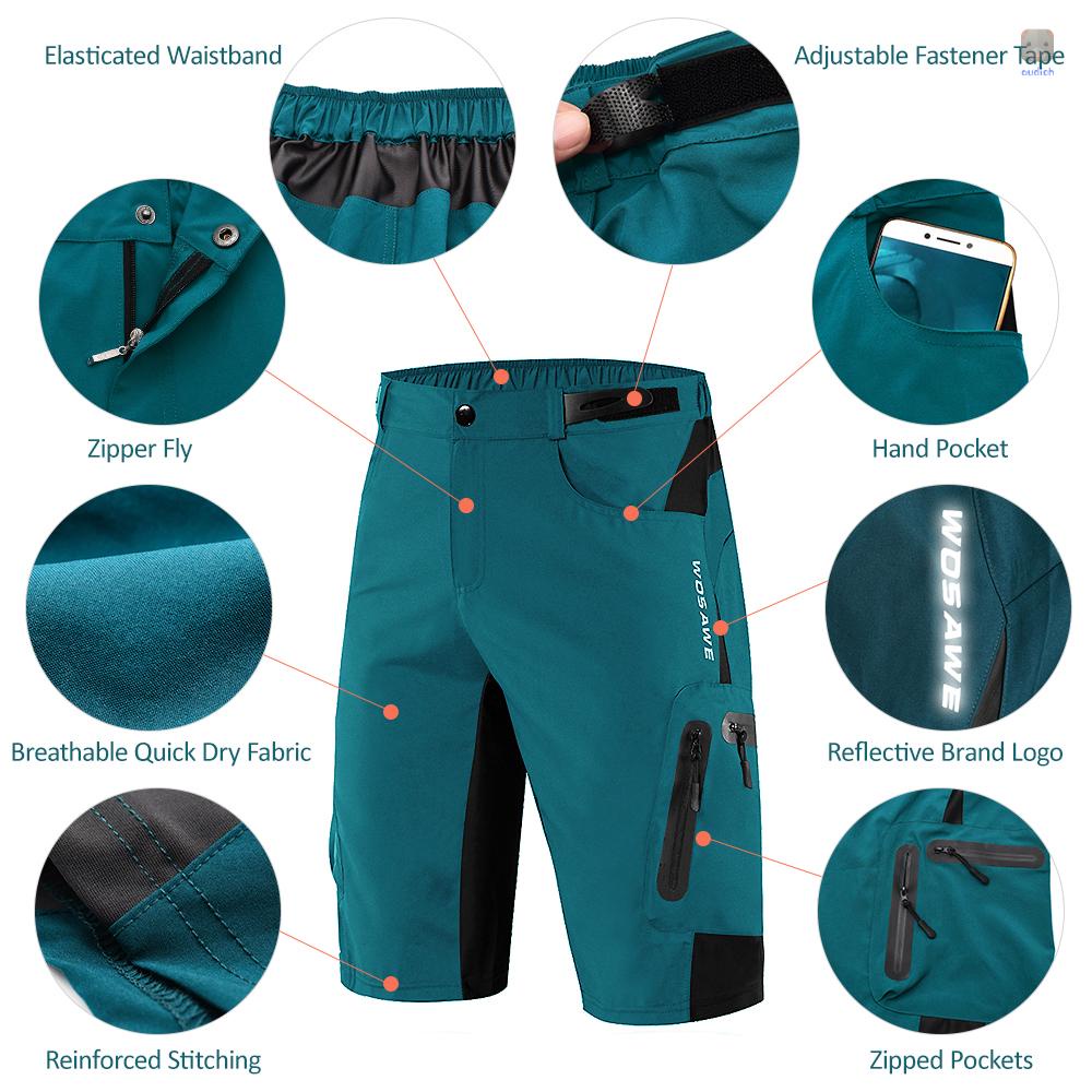 Quần ngắn đi xe đạp Dáng Rộng Thoáng Khí Nhanh Khô Thiết Kế 7 Túi Thời Trang Mùa Hè Cho Nam