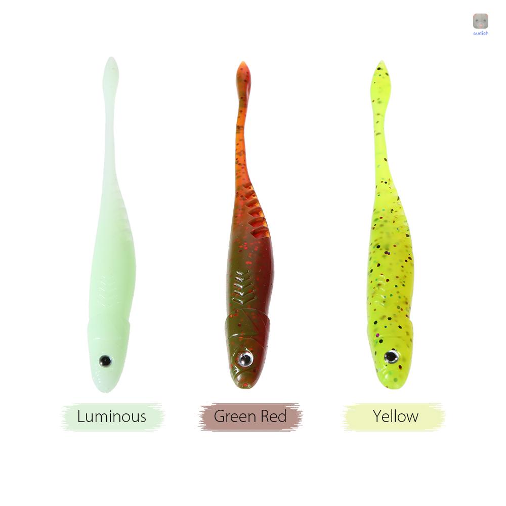 Set 5 Mồi Giả Nhử Cá 3D Bằng Nhựa Mềm 11cm 6.5g Gắn Kèm Móc Câu