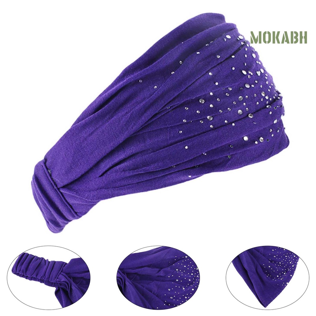 Băng Đô Cài Tóc Bản Rộng Màu Trơn Co Giãn Tốt Thời Trang Cho Nữ