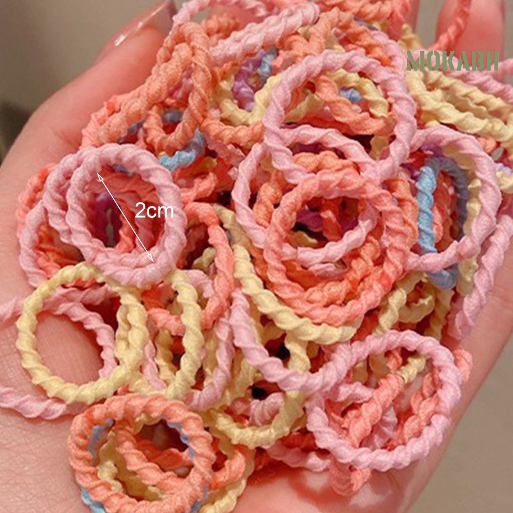 [Mok Abh] Set 300 Dây Cột Tóc Không Đau Độ Co Giãn Cao Cho Bé