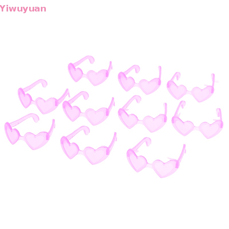 10 Mắt Kính Nhựa Trái Tim Mini Cho Búp Bê Tỉ Lệ 1 / 6 Mới