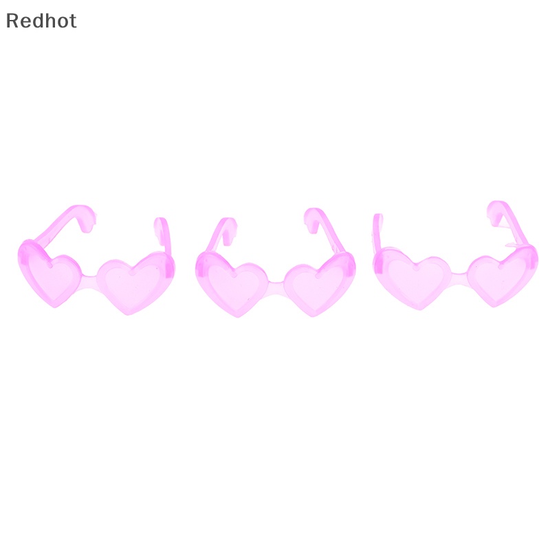 10 Mắt Kính Nhựa Mini Hình Trái Tim Cho Búp Bê Tỉ Lệ 1 / 6