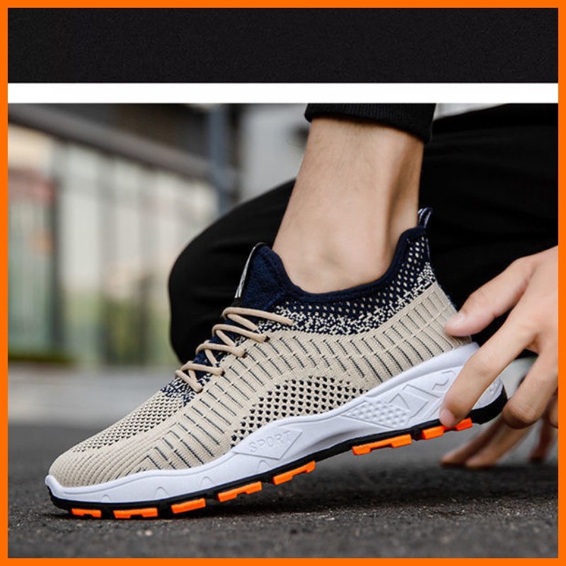 2023 Mới Hàn Quốc thời trang giày giải trí nam sneaker lưới mặt bay thể thao chạy giày