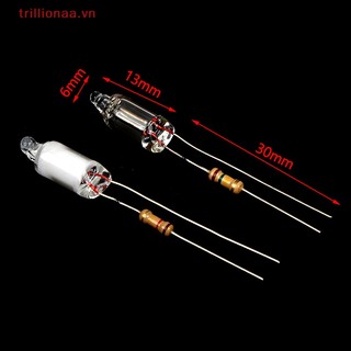 Trillionaa 10 Bóng Đèn Neon 6 * 13mm Đèn Báo Neon Mini Có Điện Trở 220V Đỏ / Xanh / Xanh VN