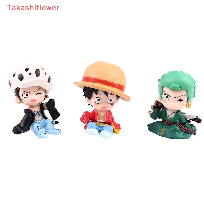 Set 4 Mô Hình Nhân Vật Hoạt Hình pirate king Trang Trí Xe Hơi