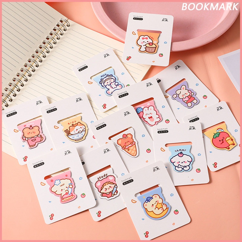 Thẻ Đánh Dấu Trang Sách Hai Mặt Từ Tính Họa Tiết Người Ngoài Hành Tinh Hoạt Hình WJ295