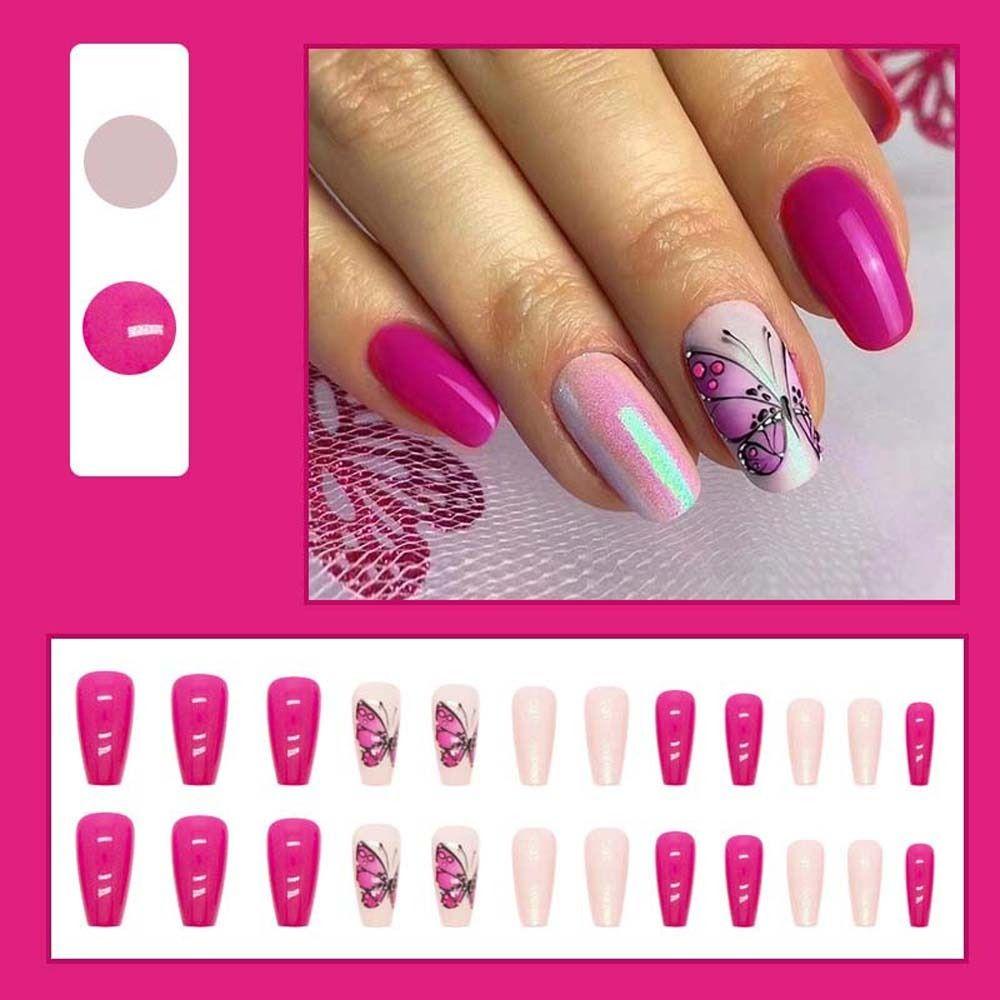 Móng Tay Giả Hình Bướm Thời Trang Pháp Độc Đáo