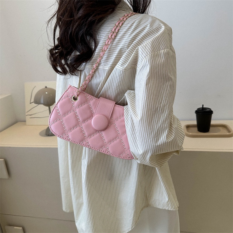 Túi Xách JASMIN NOIR Da PU Họa Tiết Caro / Mặt Trăng Nửa Thời Trang Cho Nữ