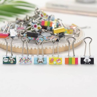 Set 5 kẹp tóc đuôi dài in họa tiết nhiều màu sắc#kẹp tóc đuôi dài 19mm
