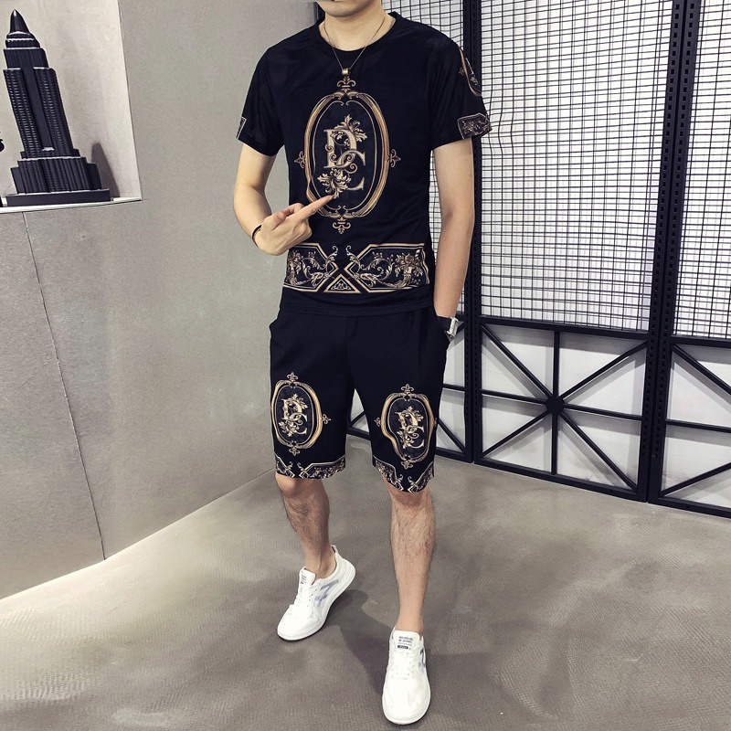 Mẫu mới bộ thể thao họa tiết thổ cẩm logo DC giữa ngực sozo set nam 9000032